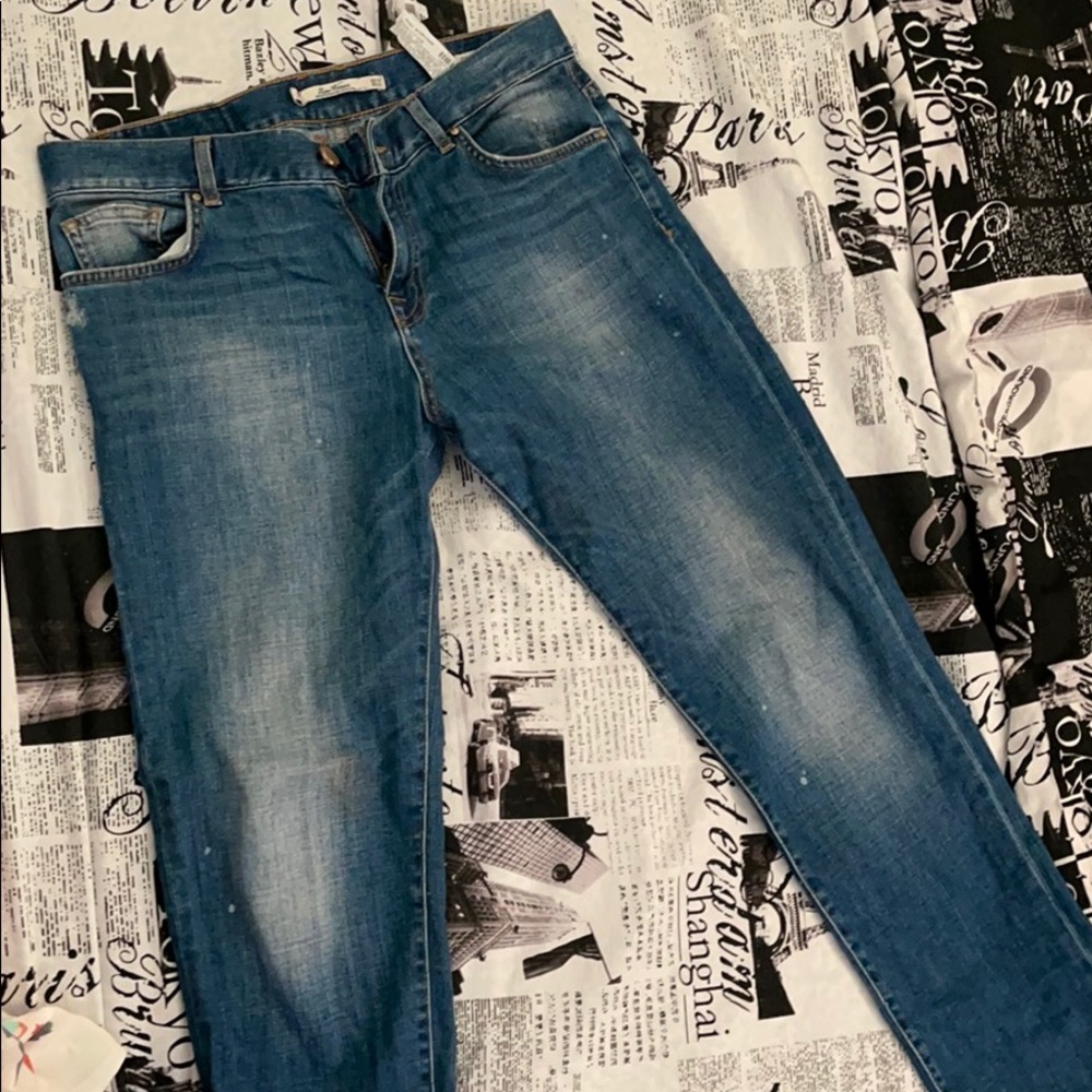 Zara Medium Wash Straight Leg Jeans